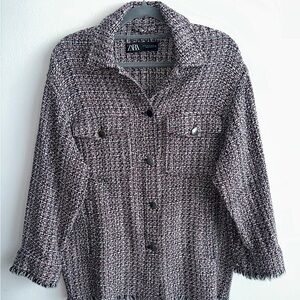 Zara Women's Multicolor Textured Blazer Medium Size